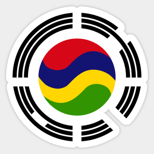 Mauritian Korean Multinational Patriot Flag Series Sticker